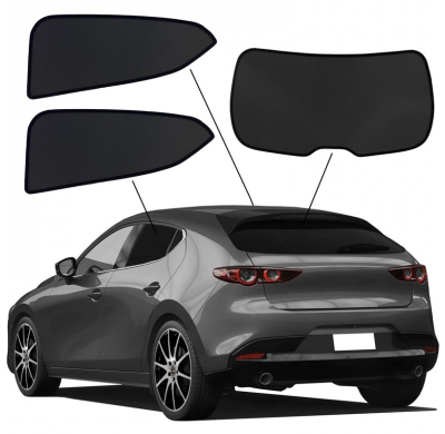 Juego de cortinillas Sunclip adecuado para Mazda 3 (BP) HB 5 puertas 2019-