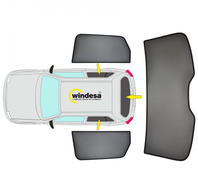 Juego de cortinillas Sunclip adecuado para Mazda 3 (BP) HB 5 puertas 2019-