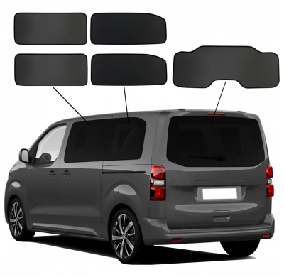 Juego de cortinillas Sunclips adecuados para Citroën Spacetourer XL 2016- y Fiat Ulysse 2022- y Opel Zafira Life L2 2019- y Peug
