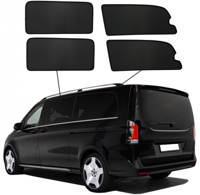 Juego de cortinillas Sunclip adecuado para Mercedes Clase V W447 (distancia entre ejes larga) Facelift 2024- con ventanas emerge
