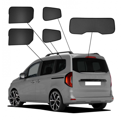 Juego de cortinillas Sunclip apto para Renault Kangoo III MPV 2021- y Mercedes Citan Tourer/T-Class/EQT 2021- y Nissan Townstar