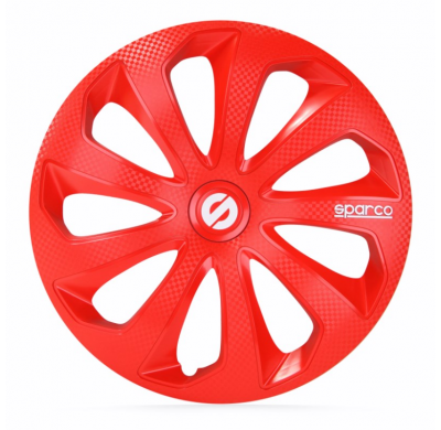 Juego De Tapacubos Sparco Wheels Sicilia 13-Pulgadas Rojo/Carbono Sparco Wheels