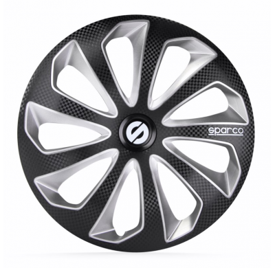 Juego De Tapacubos Sparco Wheels Sicilia 13-Pulgadas Negro/Silver/Carbono Sparco Wheels