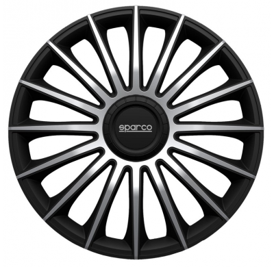 Juego De Tapacubos Sparco Wheels Torino 15-Pulgadas Negro/Silver Sparco Wheels