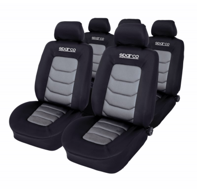 Fundas Asiento Sparco Negro / Gris (11-Delig) (Ook Geschikt Voor Side-Airbags)