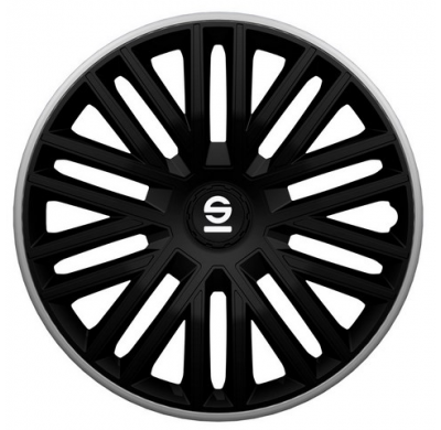 Juego De Tapacubos Sparco Bergamo 14-Pulgadas Negro/Gris