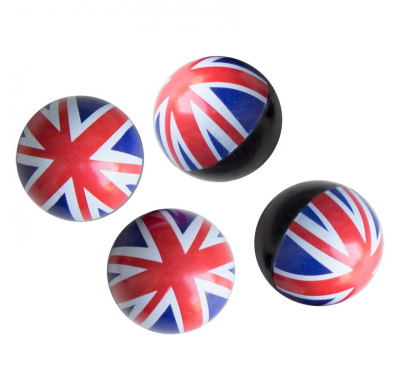 Juego Tapones Valvula Simoni Racing Uk Flag - White/Blue/Red - 4-Piezas