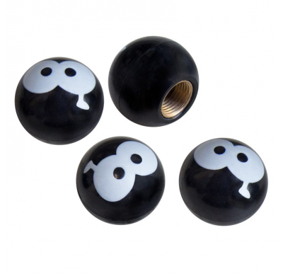 Juego Tapones Valvula Simoni Racing Eye in the Night - Negro/White - 4-Piezas