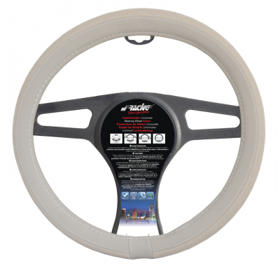 Funda Para Volante Simoni Racing 500 - 37-39cm - Cuero Sintético Blanco