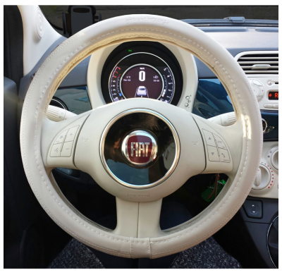 Funda Para Volante Simoni Racing 500 - 37-39cm - Cuero Sintético Blanco