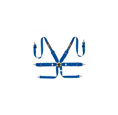 Simoni Racing Seat Belt 6-Point/3-Inch Blue + Quick Release/Fia/E-Mark/Hans Neck Belt
