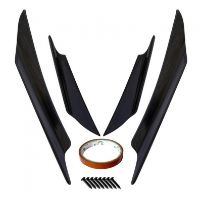 Simoni Racing Set Parachoques Delantero Universal 'Canard' - Negro - 4 Piezas