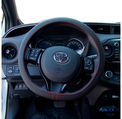 Simoni Racing Funda Para Volante Soft Skin (Elástica) - 37-39cm - Costura Negra/Roja