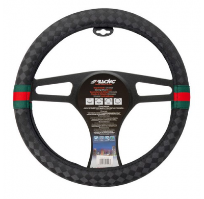Funda Volante Simoni Racing G-Style - 37-39cm - Eco-Cuero Negro/Rojo/Verde