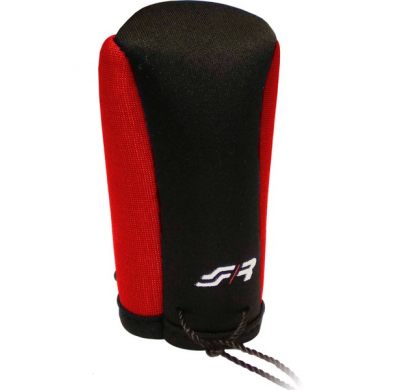 Simoni Racing Gear Knob Cover - Negro/Rojo + Logo Sr