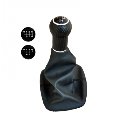 Pomo De Simoni Racing Gear Oem Volkswagen Golf V/Jetta - Cuero Negro + 2 Diseños