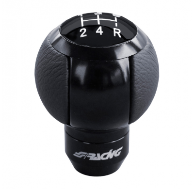 Simoni Racing Pomo de cambio SLOT - Aluminio/Piel Ecológica Negra