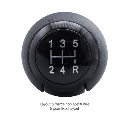 Simoni Racing Pomo de cambio SLOT - Aluminio/Piel Ecológica Negra