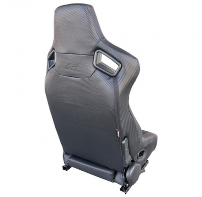 Simoni Racing Sport Seat Emerson - Eco-Leather Negro - Respaldo Reclinable a La Izquierda - Incl. Toboganes