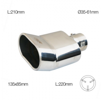 Extensión De Tubo De Escape Simoni Racing Dtm Inox - ø135x85xl220mm - Instalación 35-61mm