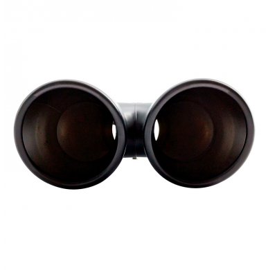 Cola de tubo de escape Simoni Racing Double Round Inox - Negro - Ø90xL240mm - Instalación ->34-57mm