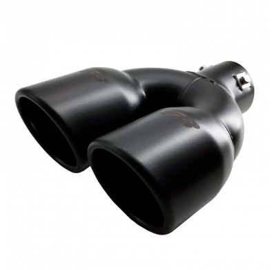 Cola de tubo de escape Simoni Racing Double Round Inox - Negro - Ø90xL240mm - Instalación ->34-57mm