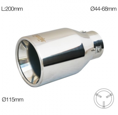 Extensión De Tubo De Escape Simoni Racing Round Inox - ø115xl200mm - Instalación 44-68mm