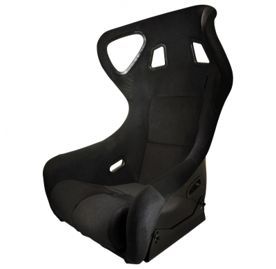 Asiento Deportivo Autostyle 'Bs6' - Negro - Respaldo De Fibra De Vidrio - No Reclinable - Incl. Guías Universales