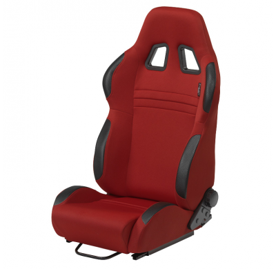 Asiento Deportivo Autostyle 'T Eco' - Rojo - Respaldo Reclinable De Dos Lados - Incl. Guías Universales