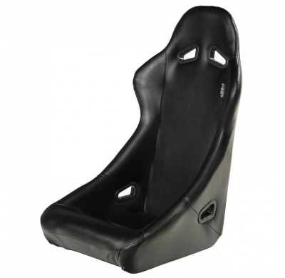 Asiento Deportivo Autostyle 'Zandvoort' - Negro Cuero Sintetico - Respaldo No Reclinable - Incl. Guías Universales