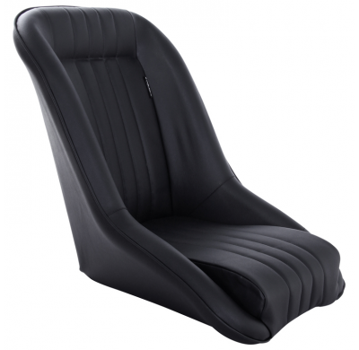 Asiento Deportivo Autostyle 'Classic' - Negro Cuero Sintetico - Respaldo No Reclinable - Incl. Guías Universales