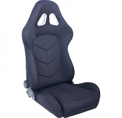 Asiento Deportivo Autostyle 'Tn' - Negro - Respaldo Reclinable De Dos Lados - Incl. Guías Universales
