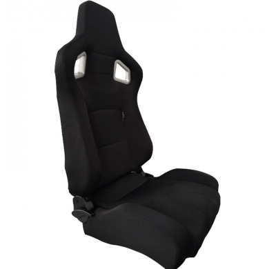 Asiento Deportivo Autostyle 'Rs6-Ii' - Negro Fabrics - Respaldo Reclinable De Dos Lados - Incl. Guías Universales