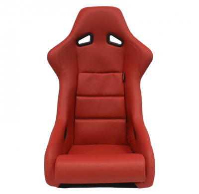 Asiento deportivo 'BS1' - Cuero sintético rojo - Respaldo de fibra de vidrio no reclinable - incl. diapositivas