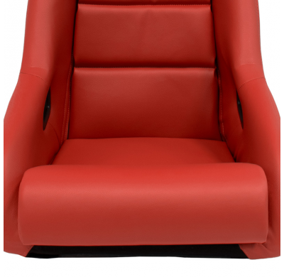 Asiento deportivo 'BS1' - Cuero sintético rojo - Respaldo de fibra de vidrio no reclinable - incl. diapositivas