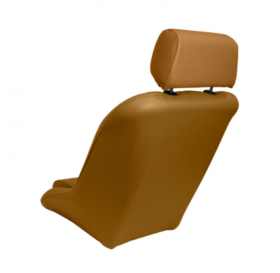 Asiento deportivo 'Classic' - Cuero sintético beige - Respaldo no reclinable + Reposacabezas - incl. diapositivas