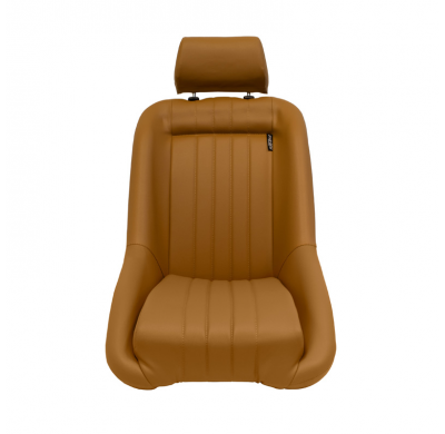 Asiento deportivo 'Classic' - Cuero sintético beige - Respaldo no reclinable + Reposacabezas - incl. diapositivas