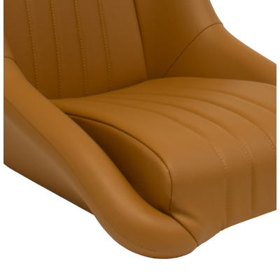 Asiento deportivo 'Classic' - Cuero sintético beige - Respaldo no reclinable + Reposacabezas - incl. diapositivas