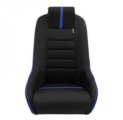 Asiento deportivo 'Classic RS' - Negro/Azul - Respaldo no reclinable + Reposacabezas integrado - incl. diapositivas