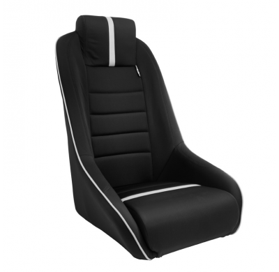 Asiento deportivo 'Classic RS' - Negro/Gris - Respaldo no reclinable + Reposacabezas integrado - incl. diapositivas