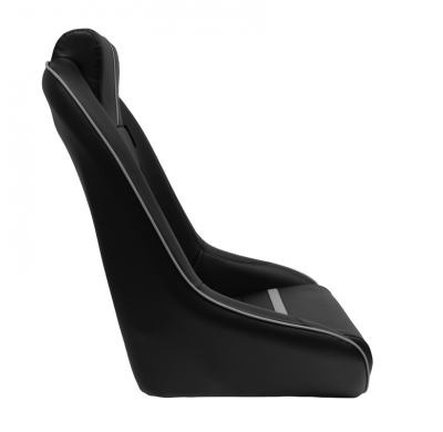Asiento deportivo 'Classic RS' - Cuero sintético negro/gris - Respaldo no reclinable + Reposacabezas integrado - incl. diapositi