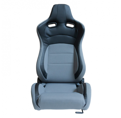 Asiento Deportivo 'Ms' - Negro/Gris - Respaldo Reclinable Por Los Dos Lados - Incluye Guias Universales