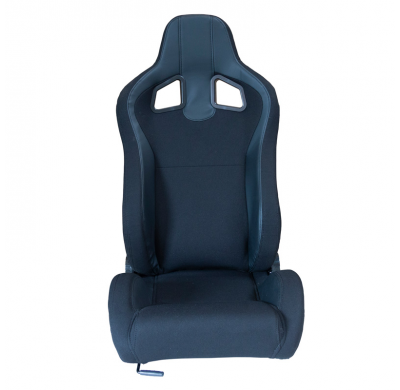 Asiento Deportivo 'Mr' - Piel Sintética Negra + Tejido De Pino Negro - Respaldo Reclinable Por Los Dos Lados - Incluye Guias Uni