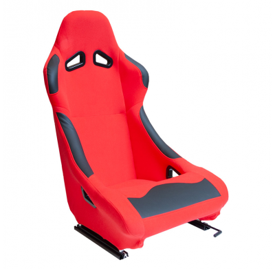 Asiento Deportivo 'Bw' - Rojo - Respaldo No Reclinable - Incluye Guias Universales