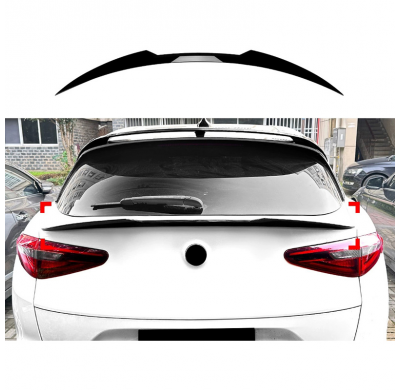 Alerón trasero medio inferior AutoStyle compatible con Alfa Romeo Stelvio (949) 2016- (ABS Negro Brillante)