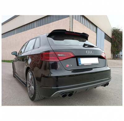 Aleron de techo (Spoiler Cap) apto para Audi A3 (8V) S-Line/S3 Hatchback/Sportback 2012-2016 (ABS negro brillante) AUTOSTYLE