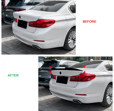 Alerón trasero AutoStyle compatible con BMW Serie 5 G30 Sedán 2016-2023 (ABS negro brillante)