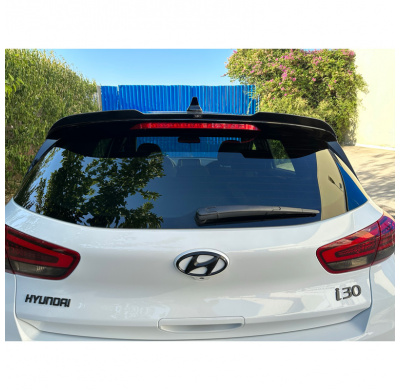 Alerón de techo (Spoiler Cap) adecuado para Hyundai i30 III y N-Line 2017- (ABS negro brillante)