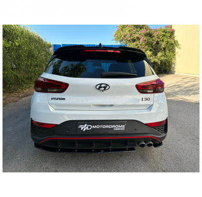 Alerón de techo (Spoiler Cap) adecuado para Hyundai i30 III y N-Line 2017- (ABS negro brillante)