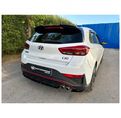Alerón de techo (Spoiler Cap) adecuado para Hyundai i30 III y N-Line 2017- (ABS negro brillante)